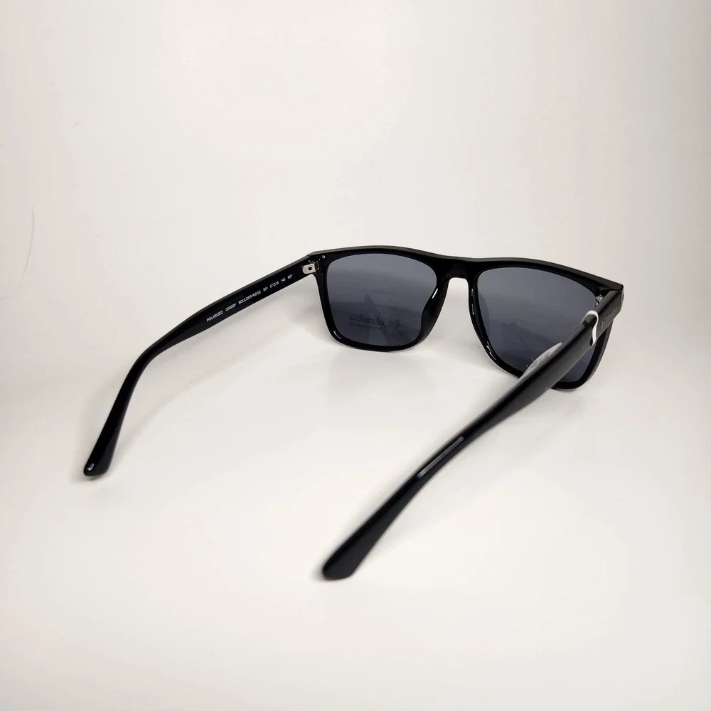 COLUMBIA Boulder Ridge Rectangular Sunglasses Men Black Smoke Marchon C550SP New